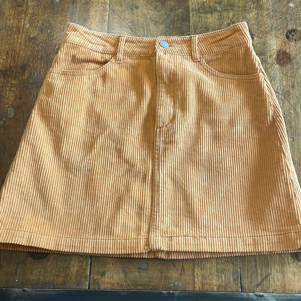 Forever 21 Yellow Corduroy Mini Skirt